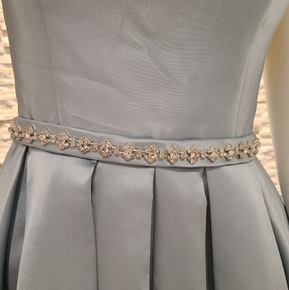 Alyce Paris High Low Cocktail Light Blue Dress. - Picture 2 of 11